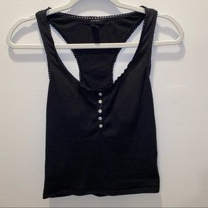 Black racer back tank top